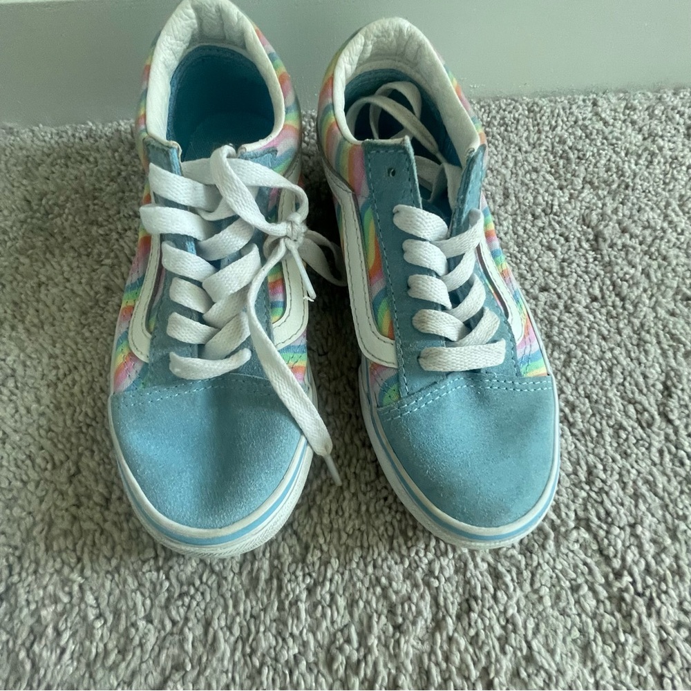 vans rainbow checkerboard Old Skool Shoes Size 13 - Picture 8 of 9